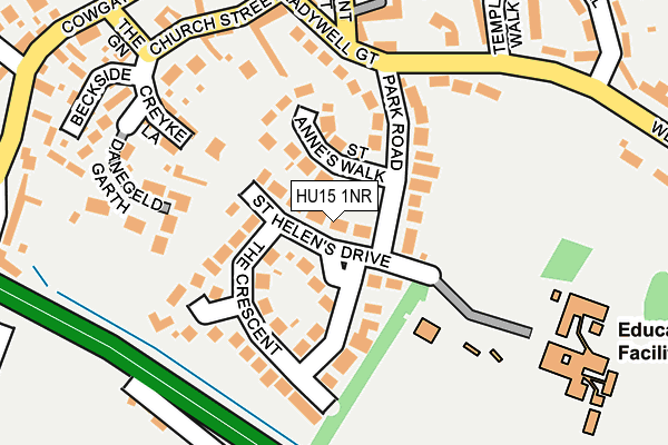 HU15 1NR map - OS OpenMap – Local (Ordnance Survey) HU15 1NR map - OS OpenMap – Local (Ordnance Survey)