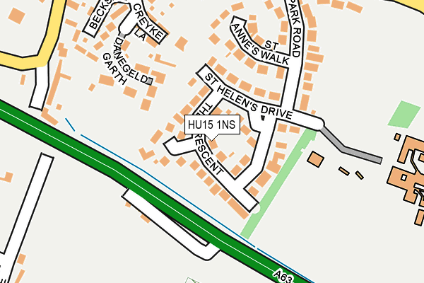 HU15 1NS map - OS OpenMap – Local (Ordnance Survey) HU15 1NS map - OS OpenMap – Local (Ordnance Survey)