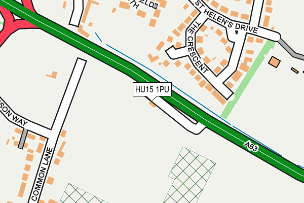 HU15 1PU map - OS OpenMap – Local (Ordnance Survey)
