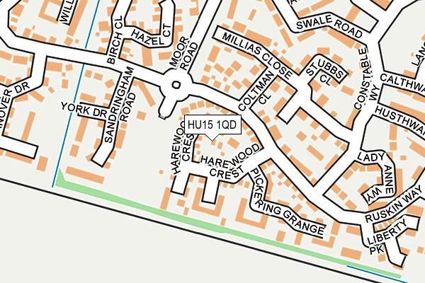 HU15 1QD map - OS OpenMap – Local (Ordnance Survey)