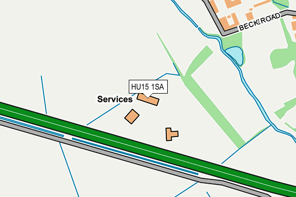 HU15 1SA map - OS OpenMap – Local (Ordnance Survey) HU15 1SA map - OS OpenMap – Local (Ordnance Survey)