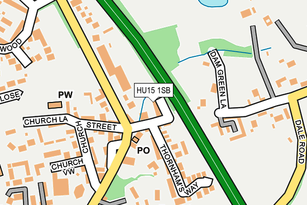 HU15 1SB map - OS OpenMap – Local (Ordnance Survey) HU15 1SB map - OS OpenMap – Local (Ordnance Survey)