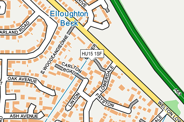 HU15 1SF map - OS OpenMap – Local (Ordnance Survey) HU15 1SF map - OS OpenMap – Local (Ordnance Survey)
