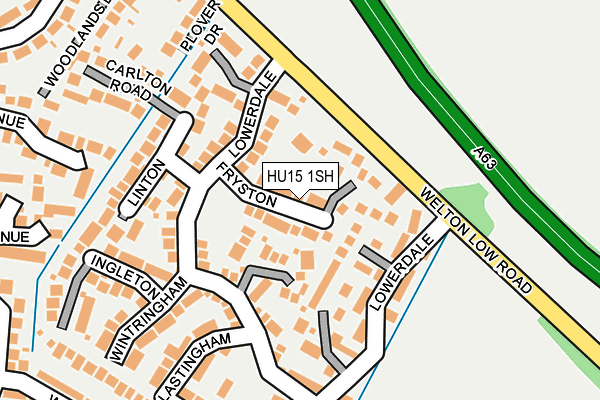 HU15 1SH map - OS OpenMap – Local (Ordnance Survey)