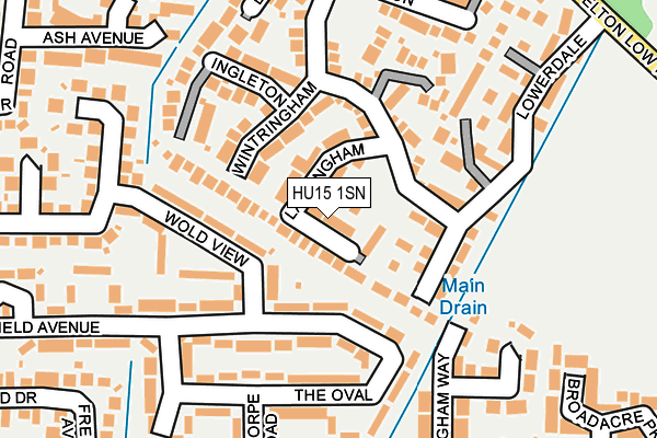 HU15 1SN map - OS OpenMap – Local (Ordnance Survey) HU15 1SN map - OS OpenMap – Local (Ordnance Survey)