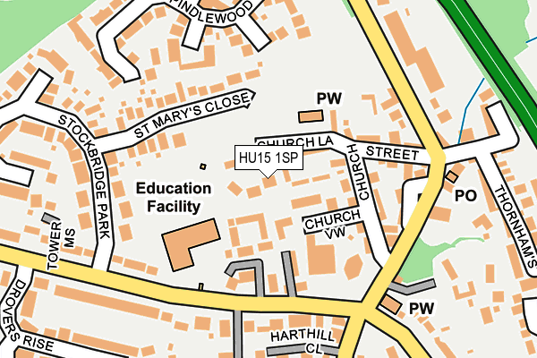 HU15 1SP map - OS OpenMap – Local (Ordnance Survey) HU15 1SP map - OS OpenMap – Local (Ordnance Survey)