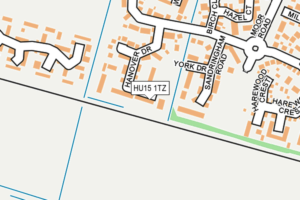 HU15 1TZ map - OS OpenMap – Local (Ordnance Survey)