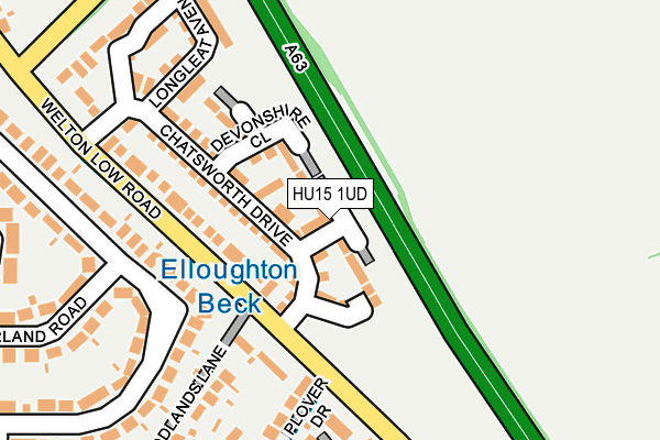 HU15 1UD map - OS OpenMap – Local (Ordnance Survey) HU15 1UD map - OS OpenMap – Local (Ordnance Survey)