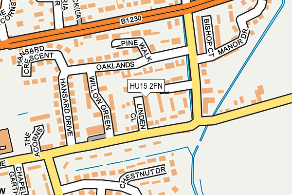 HU15 2FN map - OS OpenMap – Local (Ordnance Survey) HU15 2FN map - OS OpenMap – Local (Ordnance Survey)
