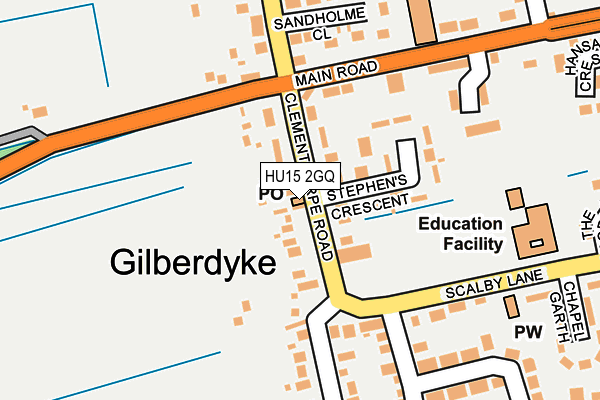 HU15 2GQ map - OS OpenMap – Local (Ordnance Survey) HU15 2GQ map - OS OpenMap – Local (Ordnance Survey)