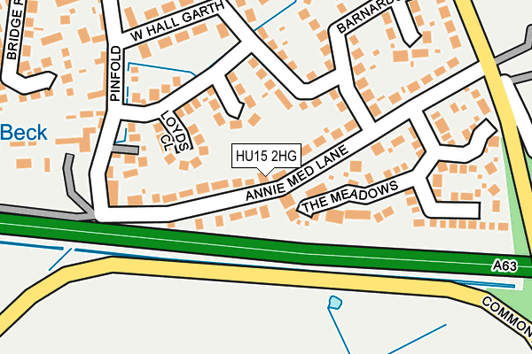 HU15 2HG map - OS OpenMap – Local (Ordnance Survey) HU15 2HG map - OS OpenMap – Local (Ordnance Survey)