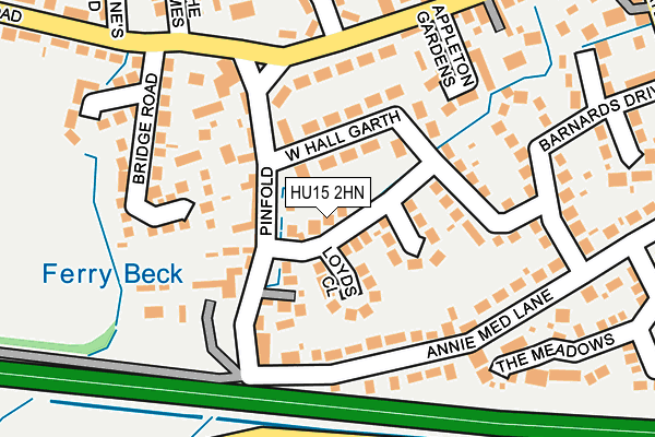 HU15 2HN map - OS OpenMap – Local (Ordnance Survey) HU15 2HN map - OS OpenMap – Local (Ordnance Survey)