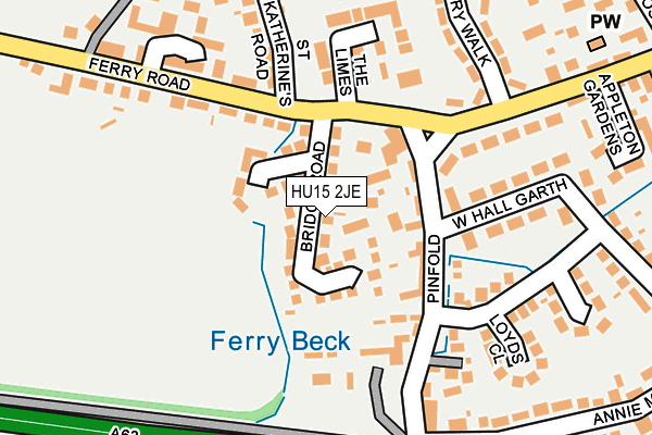 HU15 2JE map - OS OpenMap – Local (Ordnance Survey) HU15 2JE map - OS OpenMap – Local (Ordnance Survey)