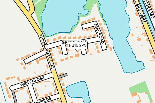 HU15 2PN map - OS OpenMap – Local (Ordnance Survey) HU15 2PN map - OS OpenMap – Local (Ordnance Survey)