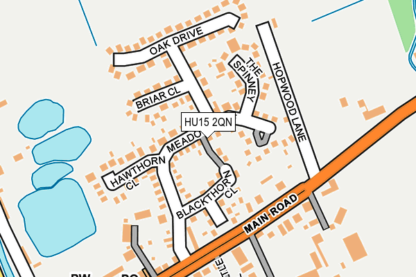 HU15 2QN map - OS OpenMap – Local (Ordnance Survey) HU15 2QN map - OS OpenMap – Local (Ordnance Survey)