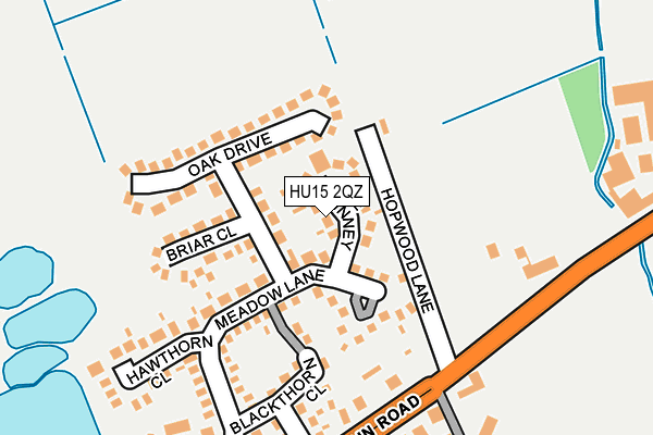 HU15 2QZ map - OS OpenMap – Local (Ordnance Survey) HU15 2QZ map - OS OpenMap – Local (Ordnance Survey)