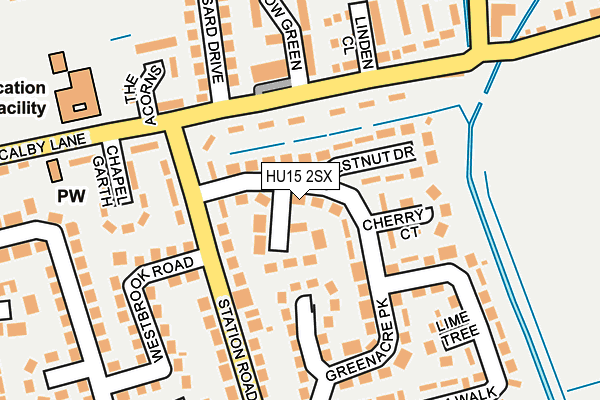 HU15 2SX map - OS OpenMap – Local (Ordnance Survey) HU15 2SX map - OS OpenMap – Local (Ordnance Survey)