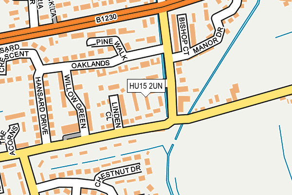 HU15 2UN map - OS OpenMap – Local (Ordnance Survey) HU15 2UN map - OS OpenMap – Local (Ordnance Survey)
