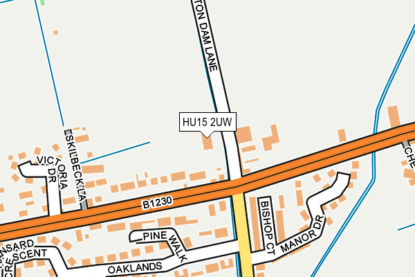 HU15 2UW map - OS OpenMap – Local (Ordnance Survey) HU15 2UW map - OS OpenMap – Local (Ordnance Survey)