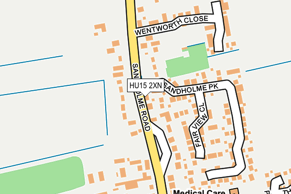 HU15 2XN map - OS OpenMap – Local (Ordnance Survey) HU15 2XN map - OS OpenMap – Local (Ordnance Survey)