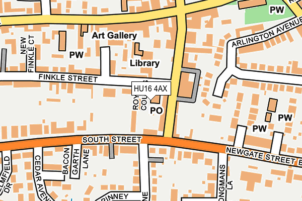 HU16 4AX map - OS OpenMap – Local (Ordnance Survey) HU16 4AX map - OS OpenMap – Local (Ordnance Survey)