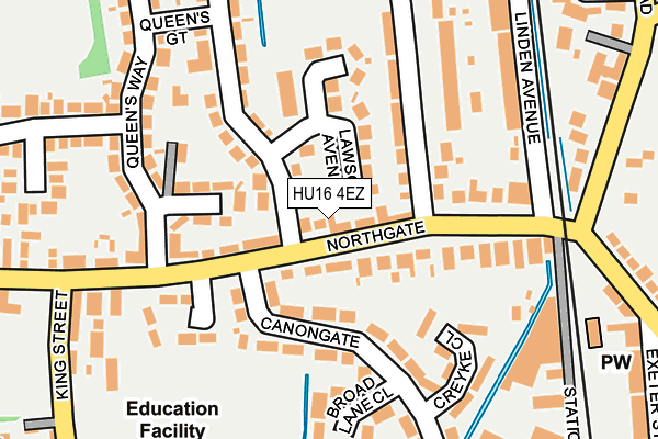HU16 4EZ map - OS OpenMap – Local (Ordnance Survey)