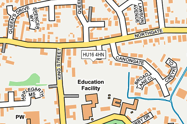 HU16 4HN map - OS OpenMap – Local (Ordnance Survey)