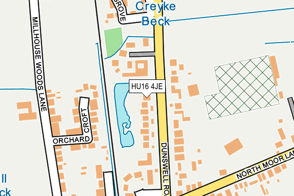 HU16 4JE map - OS OpenMap – Local (Ordnance Survey)