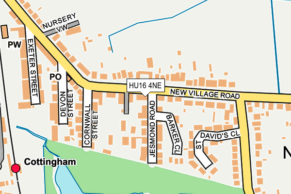 HU16 4NE map - OS OpenMap – Local (Ordnance Survey)