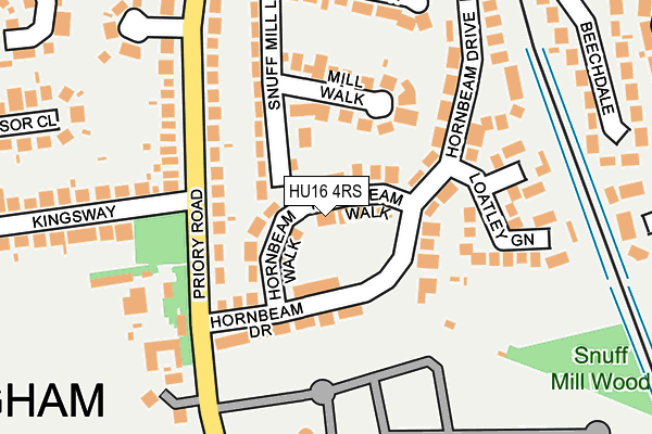 HU16 4RS map - OS OpenMap – Local (Ordnance Survey)