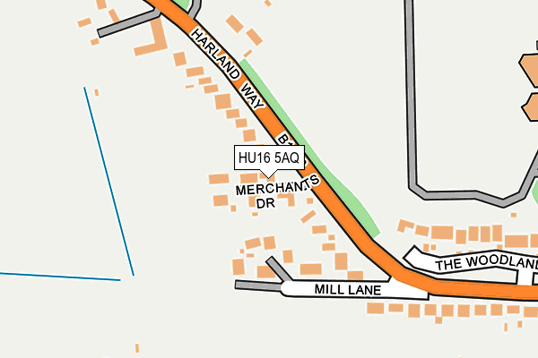 HU16 5AQ map - OS OpenMap – Local (Ordnance Survey)