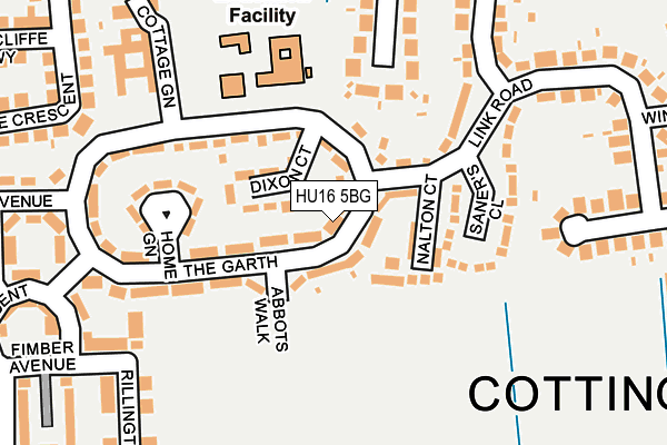 HU16 5BG map - OS OpenMap – Local (Ordnance Survey)