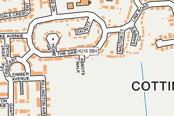 HU16 5BH map - OS OpenMap – Local (Ordnance Survey)