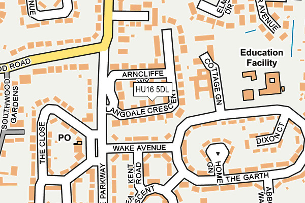 HU16 5DL map - OS OpenMap – Local (Ordnance Survey) HU16 5DL map - OS OpenMap – Local (Ordnance Survey)