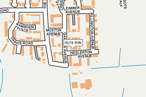 HU16 5HN map - OS OpenMap – Local (Ordnance Survey)