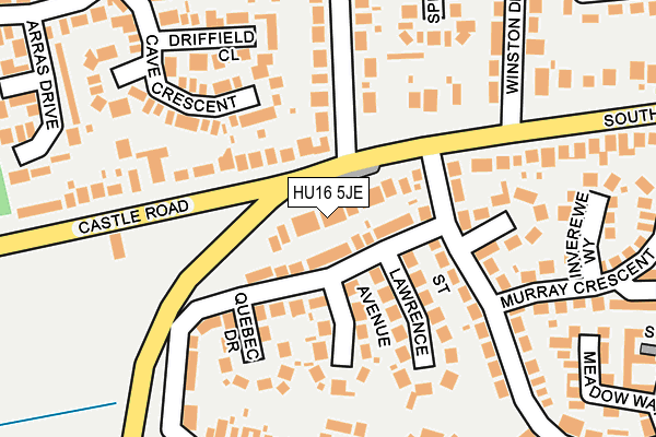 HU16 5JE map - OS OpenMap – Local (Ordnance Survey) HU16 5JE map - OS OpenMap – Local (Ordnance Survey)
