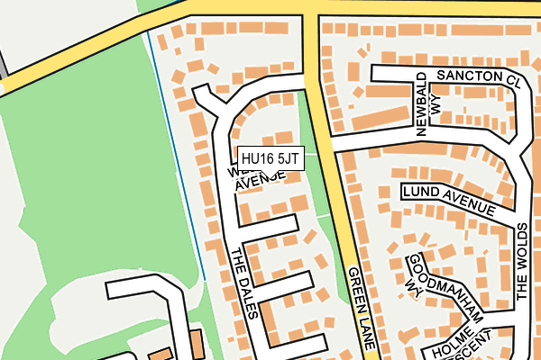 HU16 5JT map - OS OpenMap – Local (Ordnance Survey)