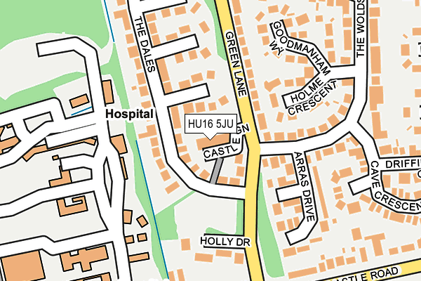 HU16 5JU map - OS OpenMap – Local (Ordnance Survey) HU16 5JU map - OS OpenMap – Local (Ordnance Survey)