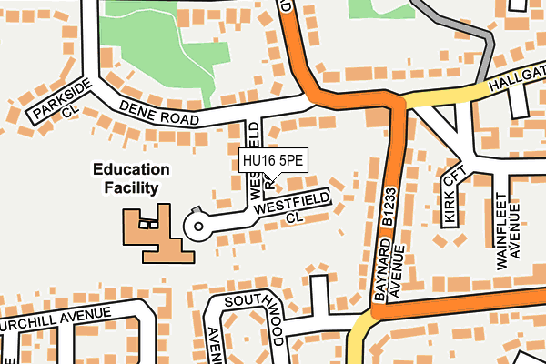 HU16 5PE map - OS OpenMap – Local (Ordnance Survey) HU16 5PE map - OS OpenMap – Local (Ordnance Survey)