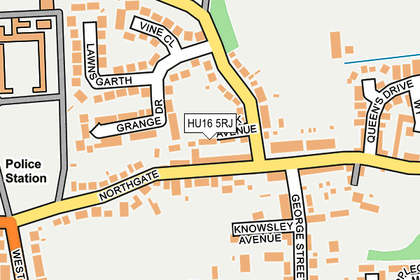 HU16 5RJ map - OS OpenMap – Local (Ordnance Survey)