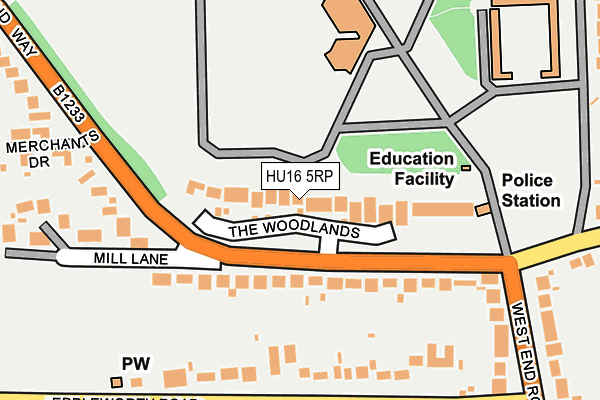 HU16 5RP map - OS OpenMap – Local (Ordnance Survey)