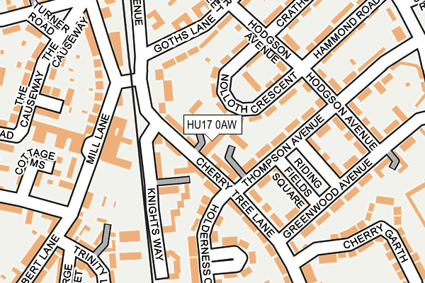 HU17 0AW map - OS OpenMap – Local (Ordnance Survey) HU17 0AW map - OS OpenMap – Local (Ordnance Survey)