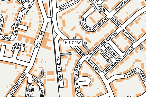 HU17 0AY map - OS OpenMap – Local (Ordnance Survey) HU17 0AY map - OS OpenMap – Local (Ordnance Survey)