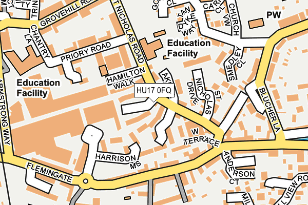 HU17 0FQ map - OS OpenMap – Local (Ordnance Survey) HU17 0FQ map - OS OpenMap – Local (Ordnance Survey)