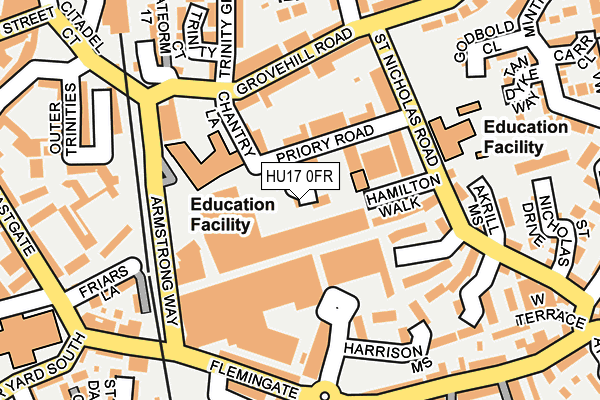 HU17 0FR map - OS OpenMap – Local (Ordnance Survey) HU17 0FR map - OS OpenMap – Local (Ordnance Survey)