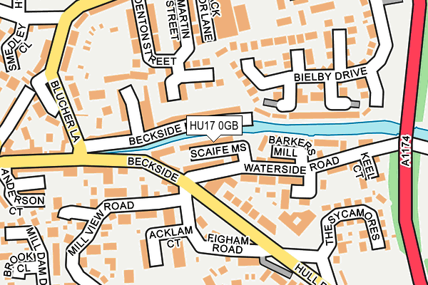 HU17 0GB map - OS OpenMap – Local (Ordnance Survey)