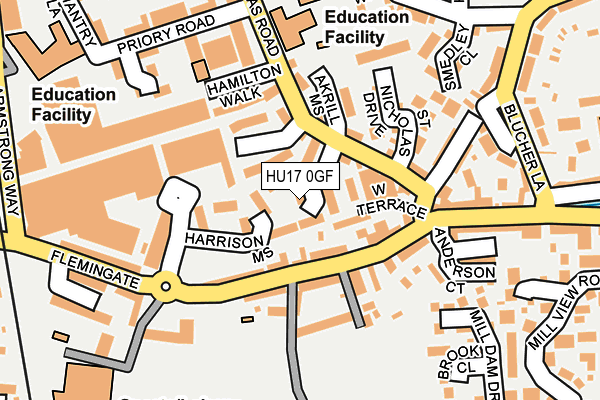 HU17 0GF map - OS OpenMap – Local (Ordnance Survey) HU17 0GF map - OS OpenMap – Local (Ordnance Survey)