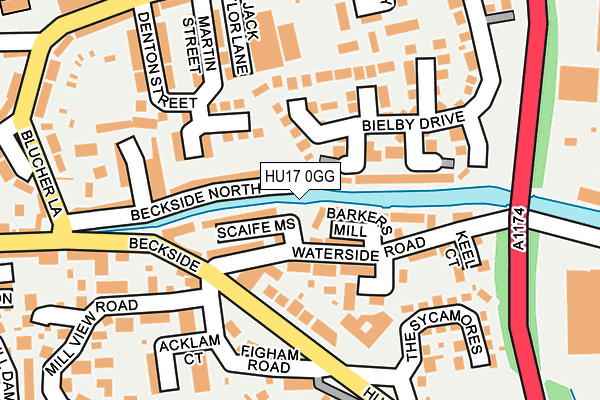 HU17 0GG map - OS OpenMap – Local (Ordnance Survey) HU17 0GG map - OS OpenMap – Local (Ordnance Survey)
