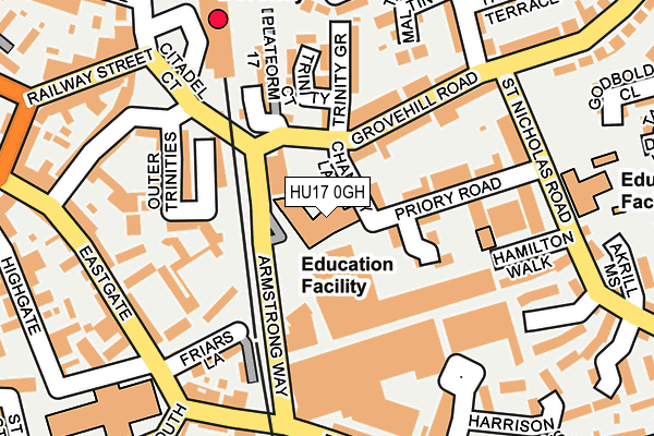 HU17 0GH map - OS OpenMap – Local (Ordnance Survey) HU17 0GH map - OS OpenMap – Local (Ordnance Survey)