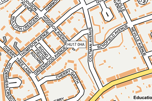 HU17 0HA map - OS OpenMap – Local (Ordnance Survey) HU17 0HA map - OS OpenMap – Local (Ordnance Survey)